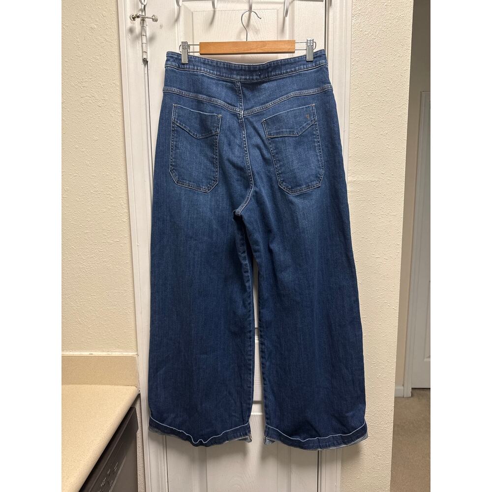 Anthropologie Pilcro Emory Wide Leg Pleated Denim Jean Retro Boho Western Sz 32 - Picture 4 of 6